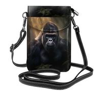 WHJSSF Small Cell Phone Purse 7.6x4.9in Gorillas Printed Leather Crossbody Flap Phone Case For Women, Perfect For Walking, Camping