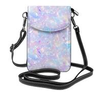 WHJSSF Small Cell Phone Purse 7.6x4.9in Holographic Dreams Printed Leather Crossbody Flap Phone Case For Women, Perfect For Walking, Camping