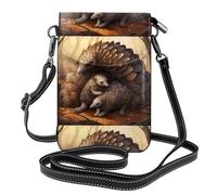 WHJSSF Small Cell Phone Purse 7.6x4.9in Pangolin Parenting Print Printed Leather Crossbody Flap Phone Case For Women, Perfect For Walking, Camping