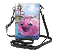 Whjssf Small Cell Phone Purse 7.6x4.9in Pool Fun Ball Printed Leather Crossbody Flap Phone Case For Women, Perfect For Walking, Camping Black