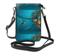 WHJSSF Small Cell Phone Purse 7.6x4.9in Sprinting Kingfisher Printed Leather Crossbody Flap Phone Case For Women, Perfect For Walking, Camping