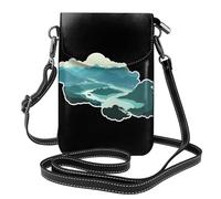 WHJSSF Small Cell Phone Purse 7.6x4.9in The Majestic Yangtze River Printed Leather Crossbody Flap Phone Case For Women, Perfect For Walking, Camping