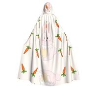 WHJSSF smiling rabbit Prints Halloween Adult Hooded Cloak is a super large, comfortable, and durable cloak