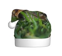 WHJSSF Snail crawling on the grass Printed Christmas Hat for Adult for men and women clothing headband for festive occasions