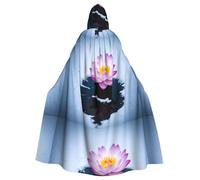WHJSSF Snow Lotus Prints Halloween Adult Hooded Cloak is a super large, comfortable, and durable cloak