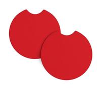 WHJSSF Solid color red Prints Car Cup Coasters 2-Pack - Durable Neoprene Throw for a Spotless Ride - Protects Against Spills & Fits Most Vehicles