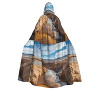 WHJSSF Source of water in the desert Pattern Halloween Adult Hooded Cape Cloak with Bow Tie for Costume Parties, Cosplay