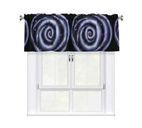 WHJSSF Spiral Galaxy Prints Kitchen Window Valance 54x18 - Peach Skin Layer for Soft Light & Easy Style