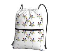 WHJSSF Stars Eastern Stars Prints Drawstring Zipper Backpack - Lightweight Foldable Gym Bag for Travel, Yoga, Hiking & Everyday Essentials