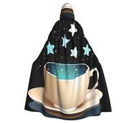 WHJSSF Stars in a teacup Printing Halloween Adult Hooded Cape Cloak - Super Large Hooded Cloak No Zipper