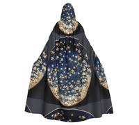 WHJSSF Stars On A Plate Prints Halloween Adult Hooded Cape Cloak - Super Large Hooded Cloak No Zipper