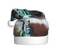 WHJSSF Statue of Liberty in NYC Pattern Christmas Hat Durable for Adult for Halloween, Christmas, New Year