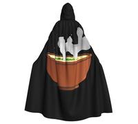 WHJSSF Steam from the soup Printing Halloween Adult Hooded Cape Cloak - Super Large Hooded Cloak No Zipper