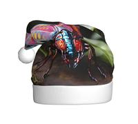 WHJSSF Strange Insects Picture Christmas Hat for Adult Soft and Fluffy Brim, Lightweight Comfort