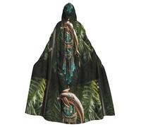 WHJSSF Super Beautiful Dolphin Wind Chime Prints Halloween Adult Hooded Cape Cloak For Role-Playing, Stage Costumes, Parties Easy Care