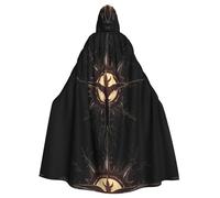 WHJSSF Supernatural Symbols Prints Halloween Adult Hooded Cape Cloak For Role-Playing, Stage Costumes, Parties Easy Care