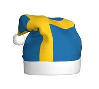 WHJSSF Swedish flag Picture Christmas Hat for Adult Making It a Fun and Durable Gift for Men and Women