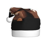 WHJSSF Sweet chocolate chunks Pattern Christmas Hat for Adult quality accessory soft, lightweight, and fluffy