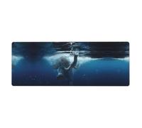 WHJSSF Swimming African Elephant Prints Mouse Pad 12x31.5in