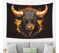 WHJSSF Tapestry 80x60 Inch, Large Aesthetic Wall Hanging | for Dorm Room Decor, Soft Polyester Beach Throw, Picnic Blanket Cartoon Cow Symbol Pattern