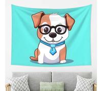 WHJSSF Tapestry 80x60 Inch, Large Aesthetic Wall Hanging | for Dorm Room Decor, Soft Polyester Beach Throw, Picnic Blanket Cartoon Pet Dog Pattern