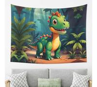 WHJSSF Tapestry 80x60 Inch, Large Aesthetic Wall Hanging | for Dorm Room Decor, Soft Polyester Beach Throw, Picnic Blanket Cartoon Dinosaur Kids Pattern