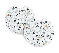 WHJSSF Terrazzo Marble Pastel Prints Car Cup Coasters 2-Pack - Durable Neoprene Throw for a Spotless Ride - Protects Against Spills & Fits Most Vehicles
