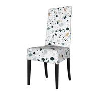 WHJSSF Terrazzo Marble Pastel Prints Dining Chair Throws Stretch Slipcovers - Seamless Fit, Wrinkle-Free Comfort & Easy Care for Your Dining Room Chairs