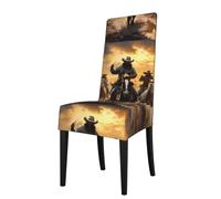 WHJSSF Texas cowboys riding and running Prints Protection Cover for Dining Chair - Soft, Comfortable, Wrinkle-Resistant Elastic Fits Most Armless Chairs