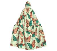 WHJSSF The Butterfly in Flight Printed Adult Halloween hooded jacket cloak long party cloak suitable for men and women