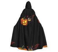 WHJSSF The devil on the pumpkin lantern Pattern Halloween Adult Hooded Cape Cloak for wear during Halloween, role-playing