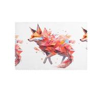 WHJSSF The disappearing colorful fox Pattern Placemats for Dining Table Set of 6 Thick and Sturdy Design for Excellent Wear Resistance, Good Wrinkle Resistance