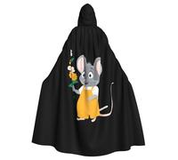 WHJSSF The Flower-Picking Mouse Pattern Halloween Adult Hooded Cape Cloak for wear during Halloween, role-playing