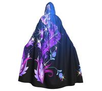 WHJSSF The Glowing Butterfly Prints Hooded Cloak - Long Halloween Throw, Cozy Costume Layer with Drawstring