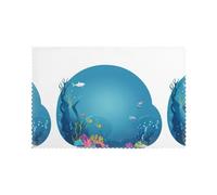 WHJSSF The Happy World of Little Fish Pattern Placemats for Dining Table Set of 6 Thick and Sturdy Design for Excellent Wear Resistance, Good Wrinkle Resistance
