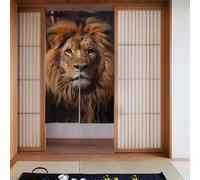 WHJSSF The Lion's Gaze Printed Door curtain partition splicing privacy protection suitable for kitchen, bathroom, room 34x56in