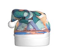 WHJSSF The little elephant on the adventure Printed Christmas Hat for Adult for men and women clothing headband for festive occasions