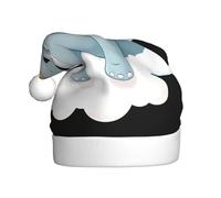WHJSSF The little elephant on the clouds Printing Men's and women's plush Christmas hats, adult New Year's holiday party caps