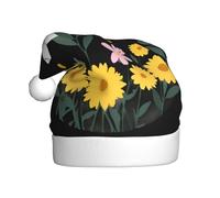 WHJSSF The moon in the broken flowers Printed Christmas Hat for Adult for men and women clothing headband for festive occasions
