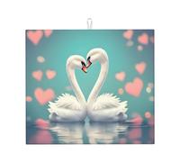 WHJSSF The swan in Love Prints Kitchen Countertop Absorbent Pad Drying Mat for Use as a Drain Rack to Keep Your Countertops Dry