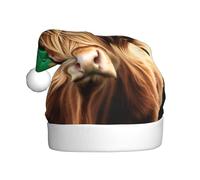 WHJSSF Three Leaf Crust and Cattle Pattern Christmas Hat for Adult quality accessory soft, lightweight, and fluffy