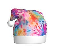 WHJSSF tie dye hippies Picture Christmas Hat for Adult Festive Celebrations as a Gift for Men and Women