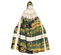 WHJSSF Tractor farm Printing Halloween Adult Hooded Cloak for various party and carnival settings