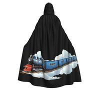 WHJSSF Train Passing Through The Clouds Prints Halloween Adult Hooded Cape Cloak - Super Large Hooded Cloak No Zipper