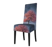 WHJSSF Tree Under The Snowflakes Picture Protection Cover for Dining Chair - Soft, Comfortable, Wrinkle-Resistant Elastic Fits Most Armless Chairs