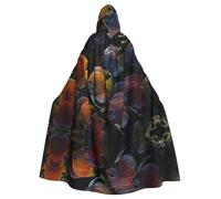 WHJSSF Tropical Fish School Printing Halloween Adult Hooded Cloak for various party and carnival settings