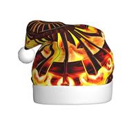 WHJSSF Turning the flame Printing Christmas Hat for Adult quality festive accessory crafted soft, lightweight