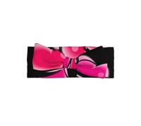 WHJSSF Two pink hearts Prints Baby Bow Headband - Soft & Stretchy Newborn Accessory for Photo Shoot, Cute Hairpiece for Little Girls