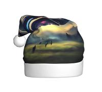 WHJSSF UFO landing Pattern Christmas Hat for Adult quality accessory soft, lightweight, and fluffy