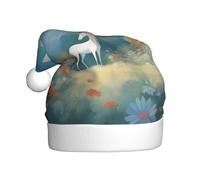 WHJSSF Unicorns in the distance Pattern Christmas Hat for Adult quality accessory soft, lightweight, and fluffy